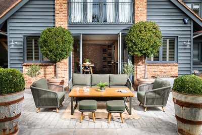 Hartman Eden Lounge Outdoor Garden Furniture Coffee Set in Juniper Green