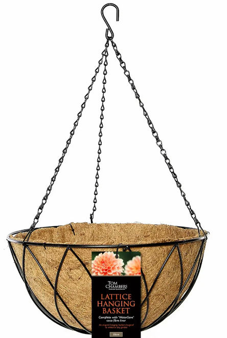 Lattice Hanging Basket c/w liner - 35cm