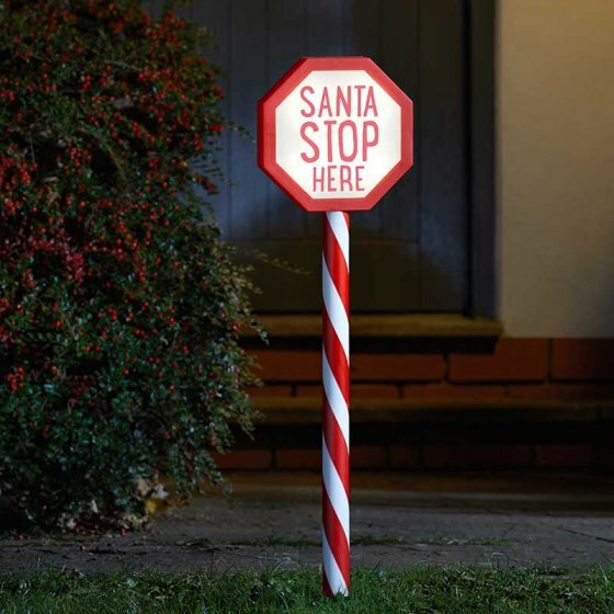 Santa Stop Here! Stake Light